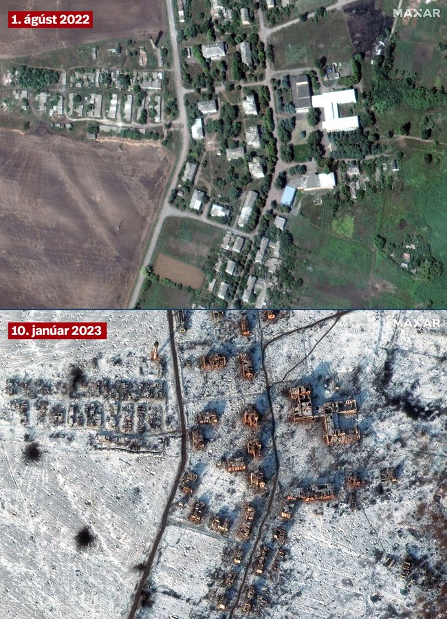 Úkraínski bærinn Soledar í rúst eftir mánaðarlanga bardaga - RÚV.is